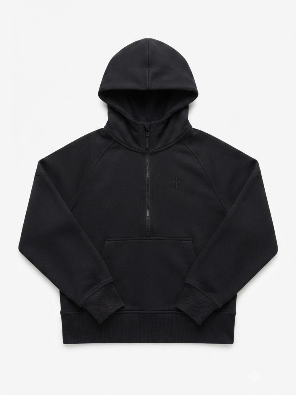 Three Nails Women's Black Quarter-Zip Hoodie Size Medium